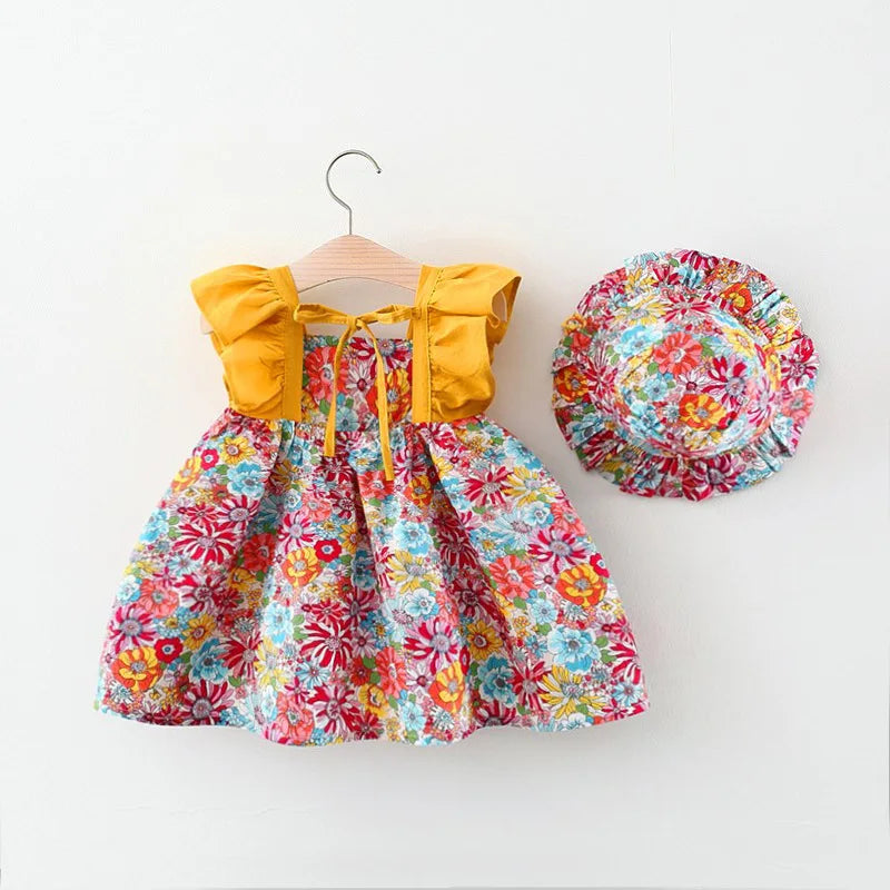 Strap Fragmented Flower Dress