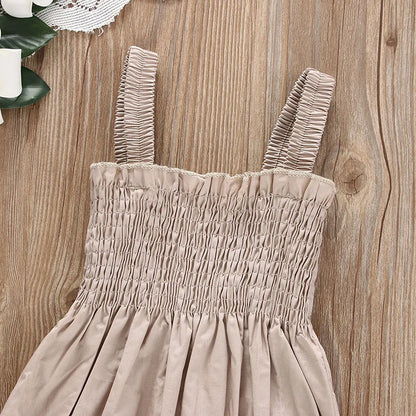 Solid Color Ruched  Rompers+Headband Set