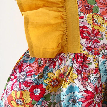 Strap Fragmented Flower Dress